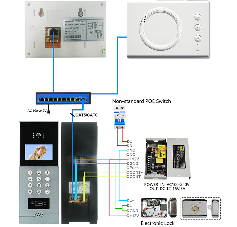 Smart IP-D22 Video Doorbell with Camera, Night Vision & 9999 Access